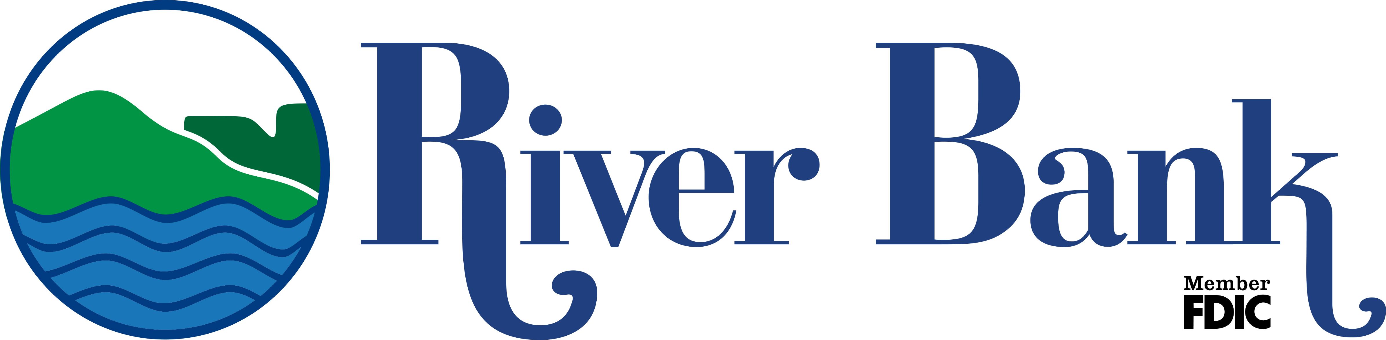 River Bank full color logo with FDIC